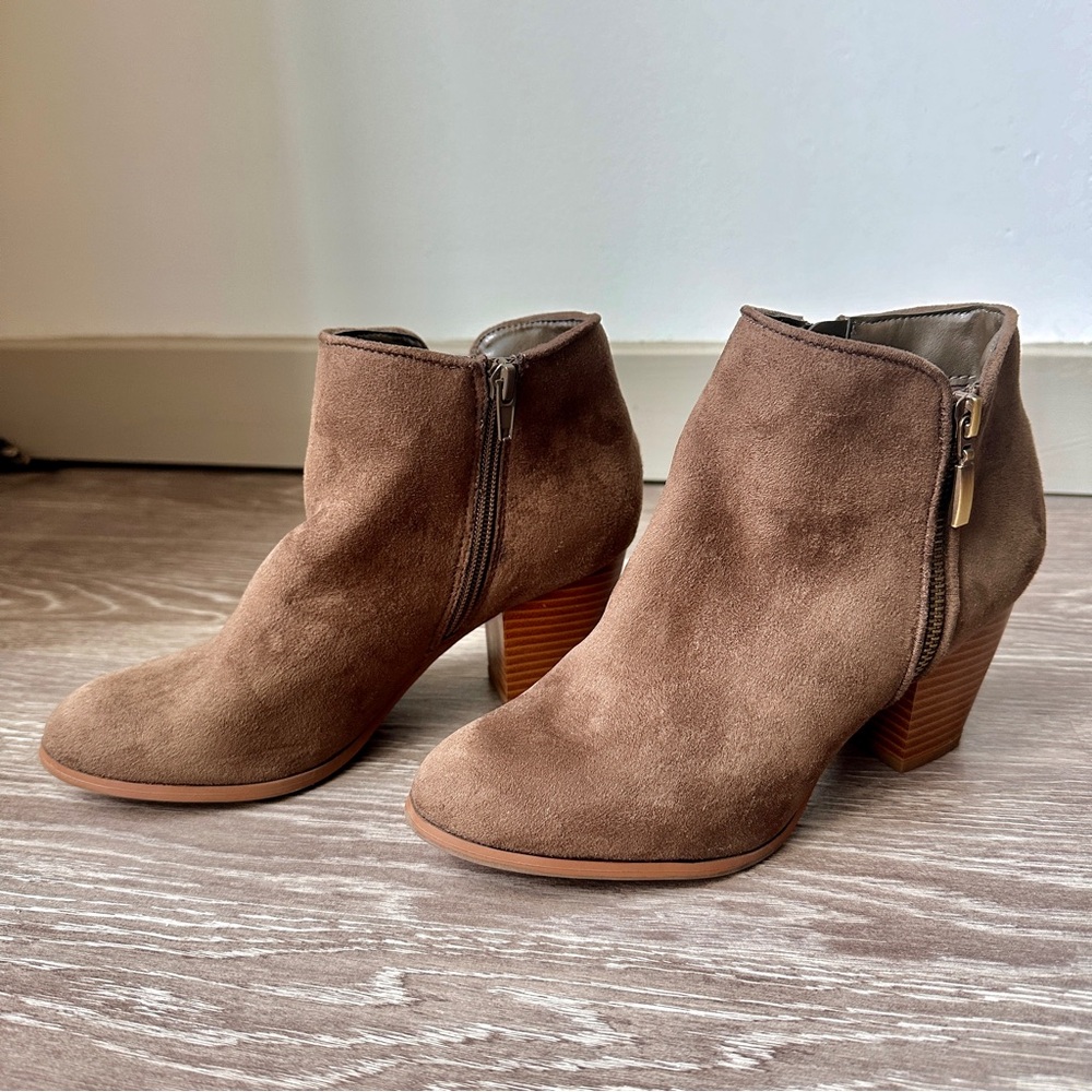 Heeled Brown Ankle Booties, Women’s Size 7